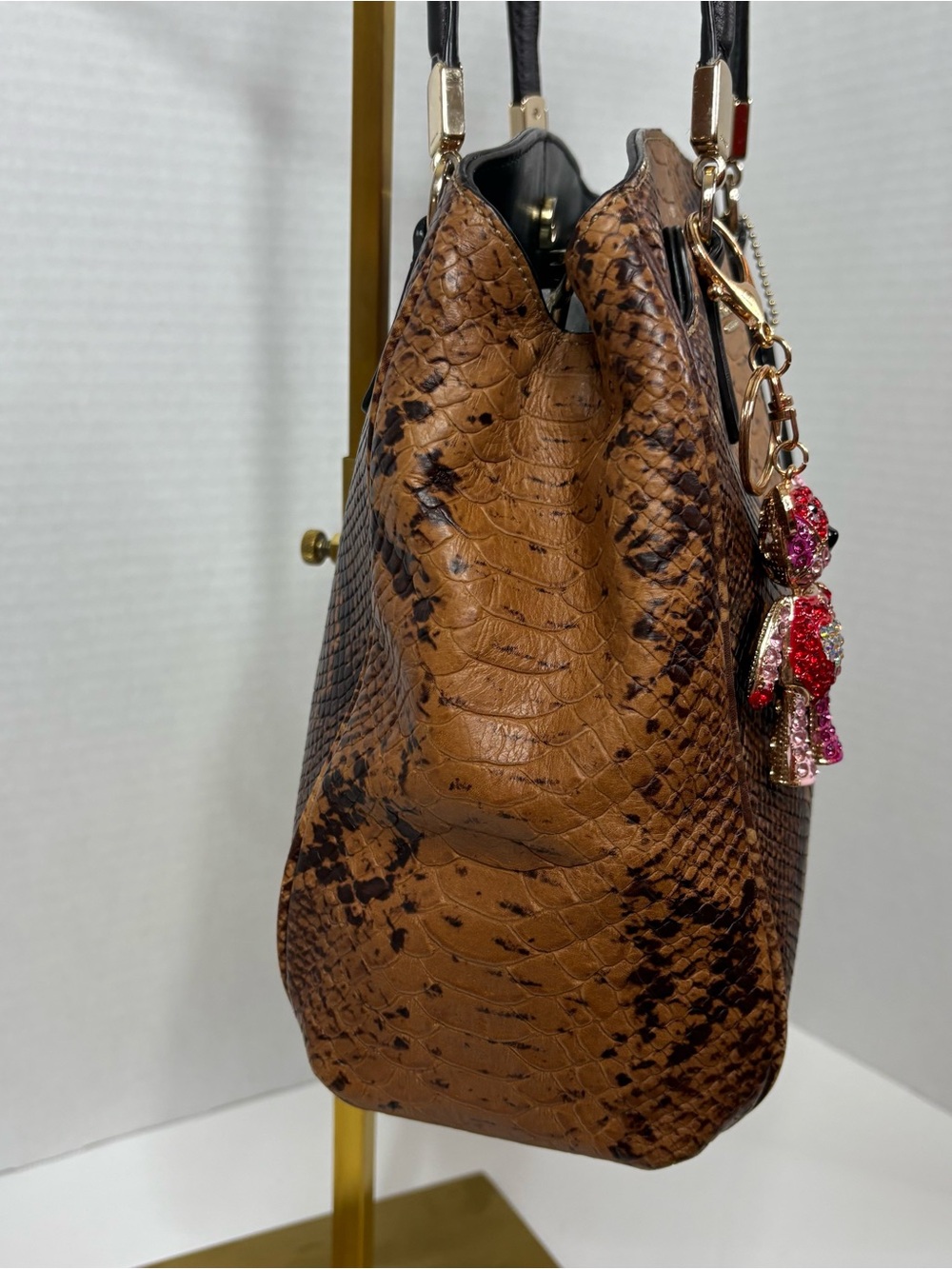 Coach Minetta Satchel in Python Embossed Leather w/ Crossbody Strap EUC - Picture 5 of 16